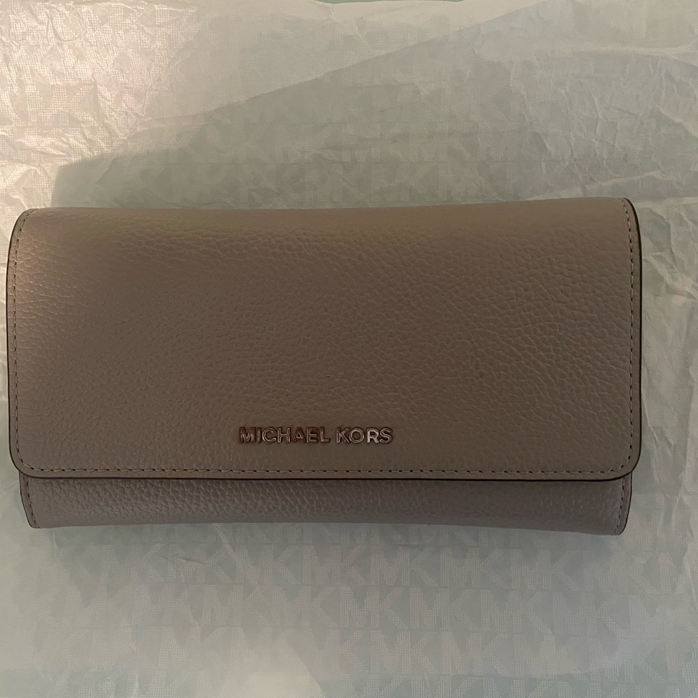 Michael Kors Gray saffiano Leather Wallet